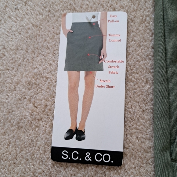 ❤️ S.C.& Co. Pull On Skort Green Stretch Skirt Women's Various Sizes NWT - Picture 4 of 8